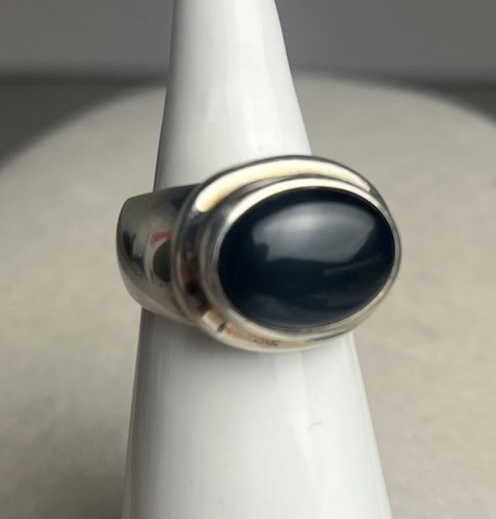 J Esposito Signature 925 Sterling Silver Onyx Ring Mens Jewelry Size 9 Biker